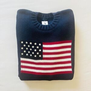 BNWT Brandy Melville/John Galt Navy US American flag Crewneck Sweater